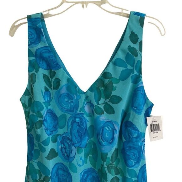 Y2K Vintage Rabbit Granny floral asymmetrical V-neck chiffon dress women’s 16* - Picture 3 of 11